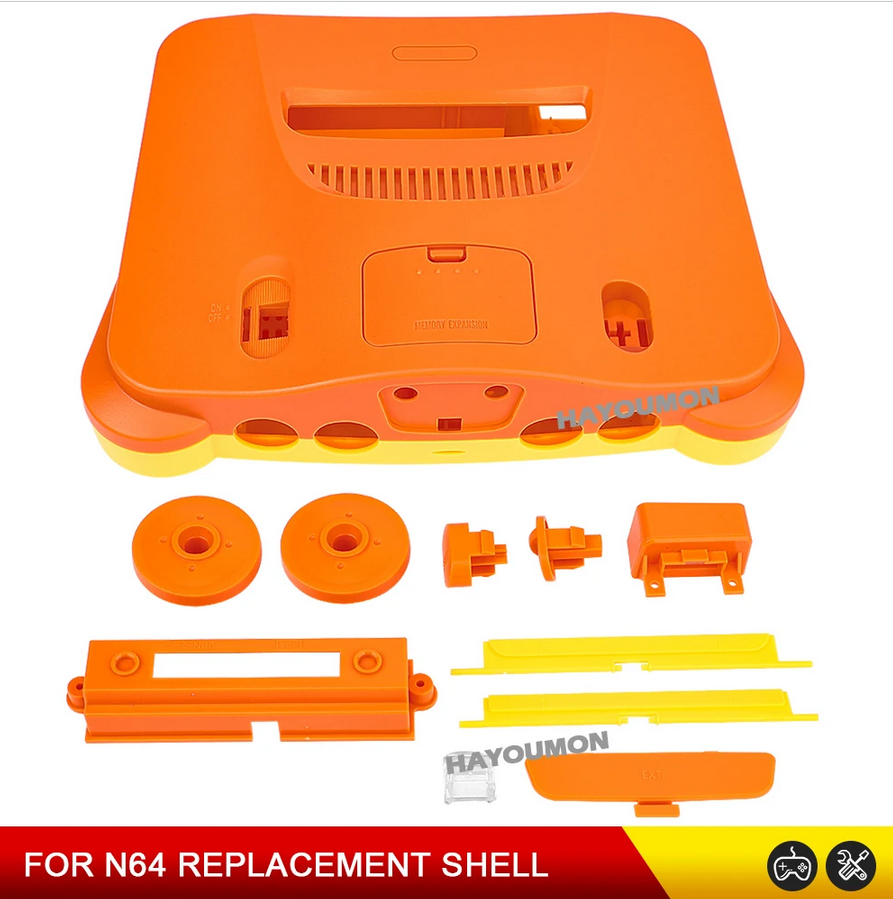 N64 Replacement Console Shell Housing Yellow and Orange Nintendo 64