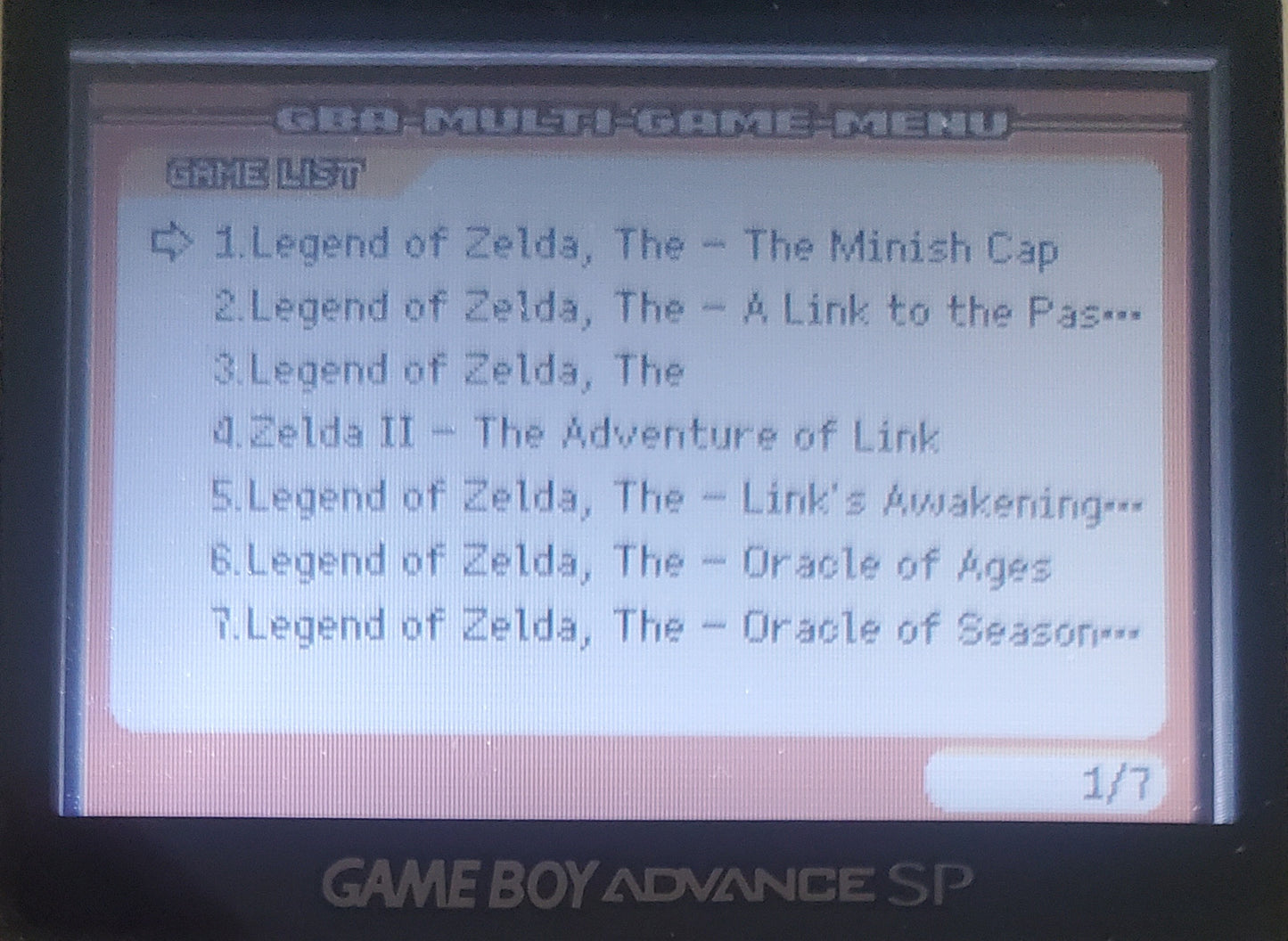 Legend of Zelda 7 in 1 Collection GBA Video Game Boy Advance Cartidge