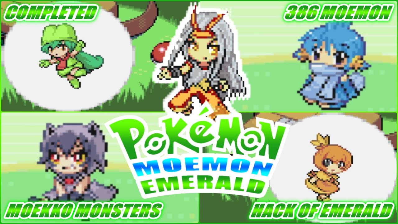 Pokemon Moemon Emerald GBA ROM Hack Video Game Custom Gameboy Advance